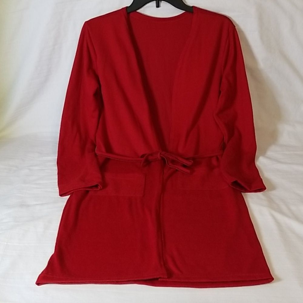 Deep‎ Red Double Pocket Bathrobe